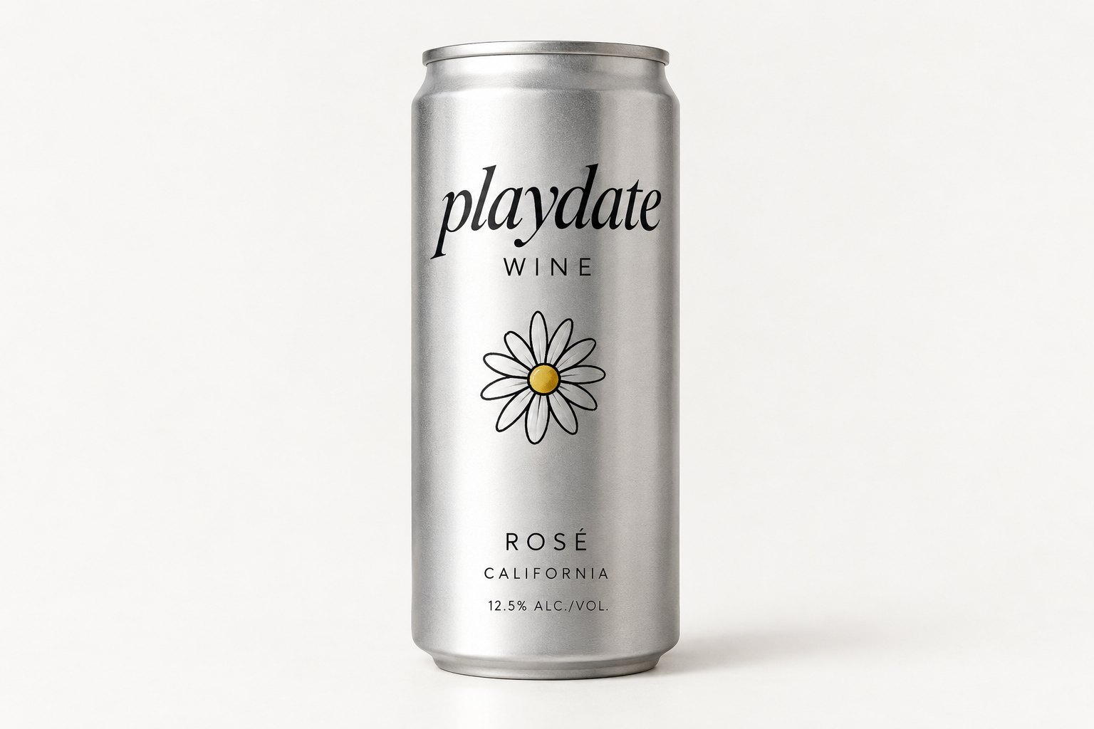 Play Date Wine — a slim silver single-serve can